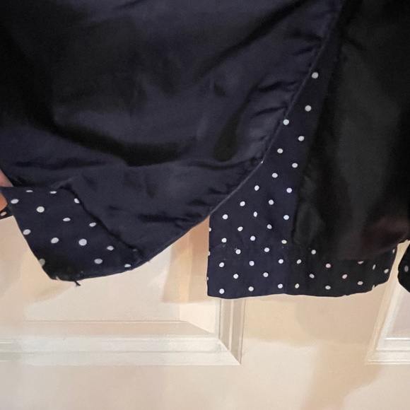 Tommy Hilfiger Navy Blue & White Polka Dot Jacket Coat Cotton Hood Size XS - Picture 8 of 9